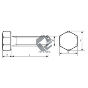 ASTM A193 Kalite B7 ASME B18.2.1 Altıköşe Başlı Cıvata Tam Dişli Geomet